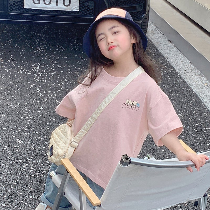 Korean Style Girls Short-Sleeved T-Shirt Style Kidsren'S Baby Loose Casual Cartoon Half-Sleeved Fashionable Kindergarten Top - Image 4