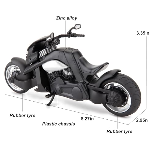 BDTCTK 112 Compatible for Travertson Vrex Motorcycle Toy Car Model Car Collection and Decoration Gift Toy for Adults and Kids Boy Girl Black - Image 5