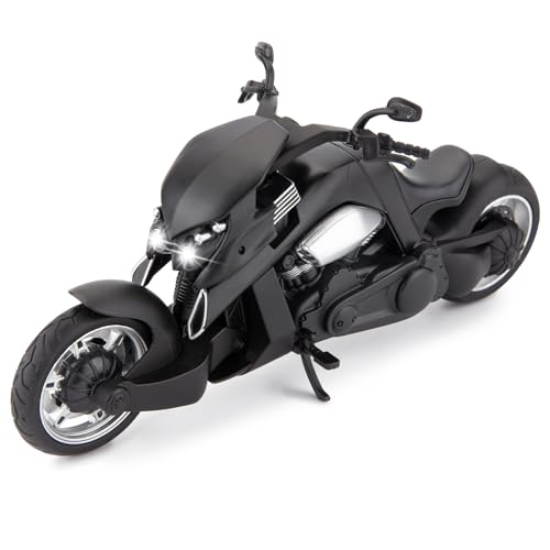 BDTCTK 112 Compatible for Travertson Vrex Motorcycle Toy Car Model Car Collection and Decoration Gift Toy for Adults and Kids Boy Girl Black - Image 1
