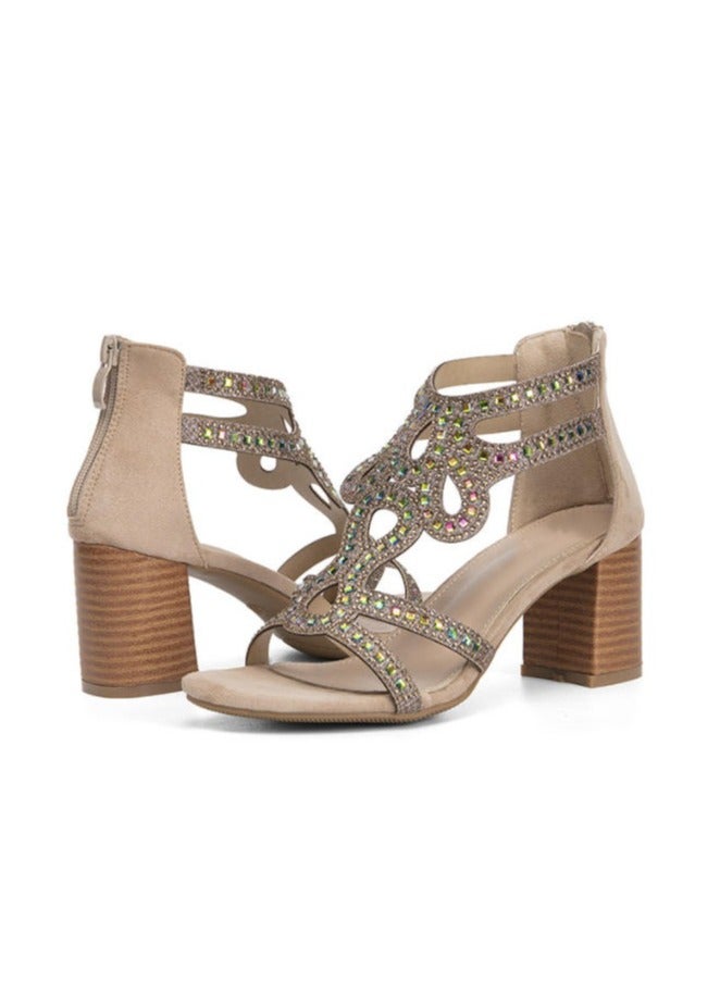 Nariele صنادل نسائية بكعب سميك موضة جديدة