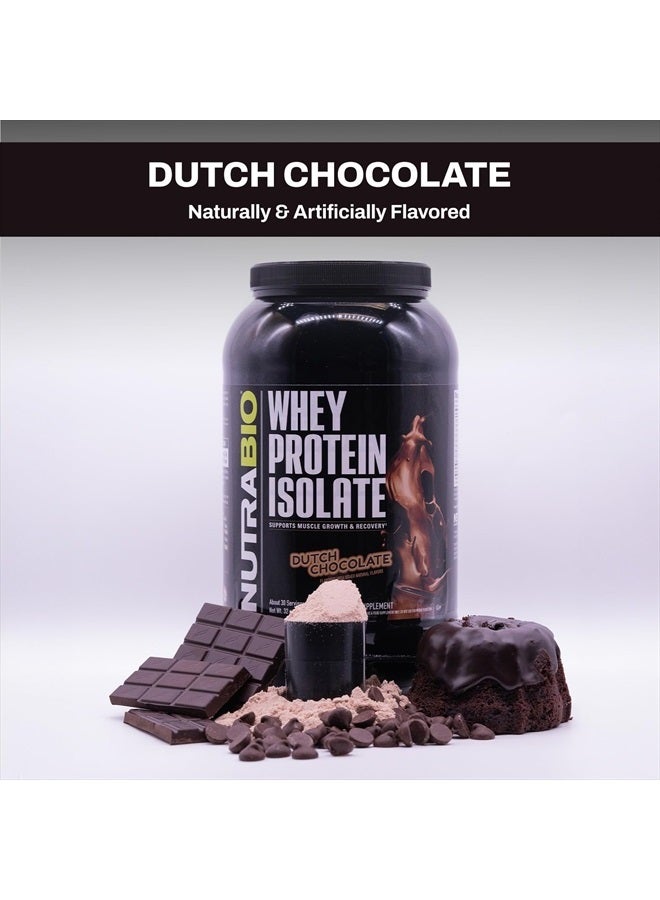 NutraBio Whey Protein Isolate Supplement – 25g of Protein Per Scoop with Complete Amino Acid Profile - Soy and Gluten Free Protein Powder - Zero Fillers and Non-GMO - Dutch Chocolate - 2 Lbs - Image 5
