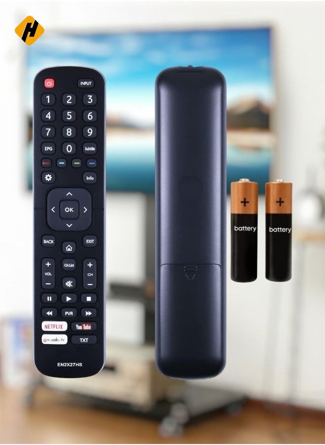 HuHa - New Replacement Remote Control for EN2X27HS TVs, Compatible with Hisense Smart TV H49M3000, H50N5300, H55M3300, H65M5500, HE49K3000UWTS – Easy Setup, Battery Included, User-Friendly Design - Image 1