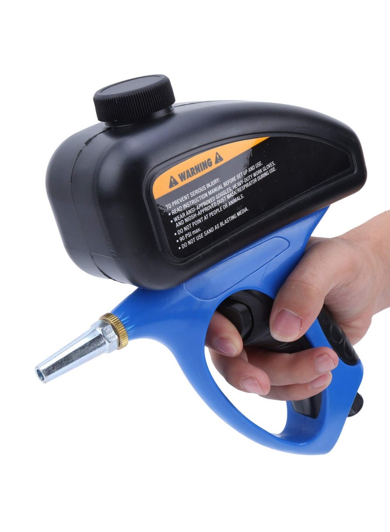 SYOSI Sand Blaster, Professional Rust Removing Blaster, Hand Held Gravity Feed Media Blasting Gun, Portable Pneumatic Sand Blaster for Remove Rust, Manual Blasting Tool for Metal, Wood - Image 1
