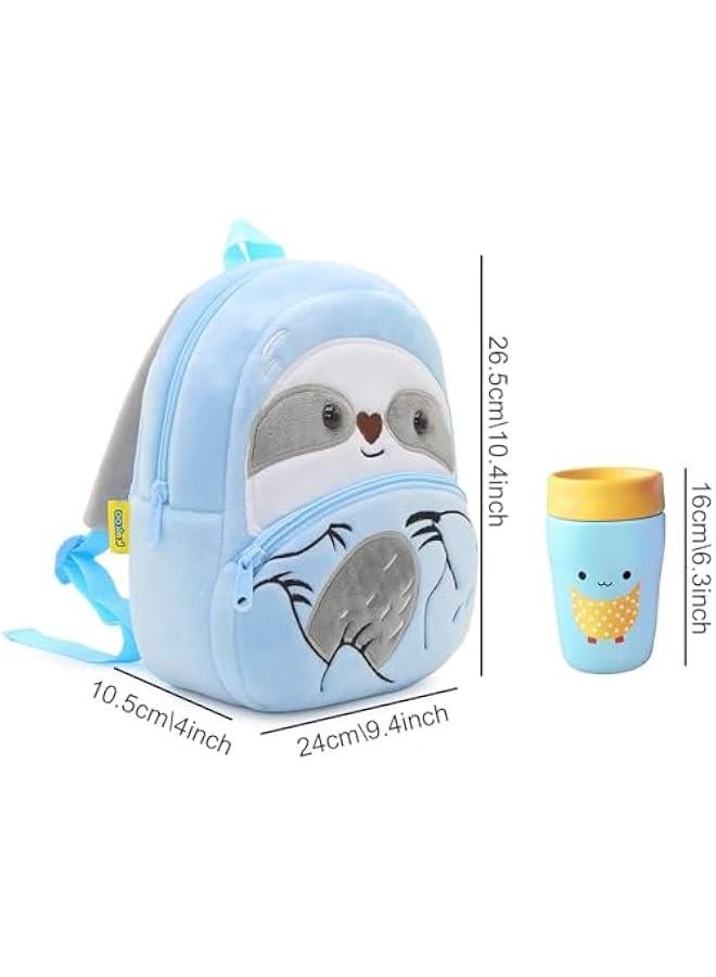 NICE CHOICE Cute Toddler Backpack Toddler Bag Plush Animal Cartoon Mini Travel Bag for Baby Girl Boy 2-6 Years(Sloth) - Image 3