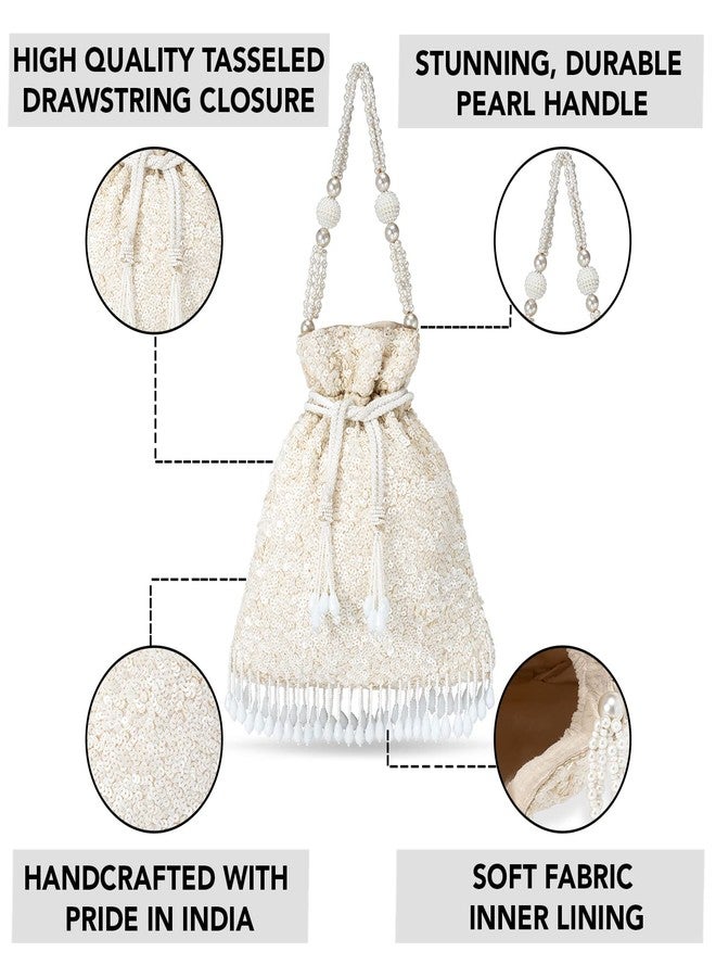 Aheli Indian Potli Bags Gift for Women Evening Bag Clutch Ethnic Bride Purse with Drawstring - Image 2