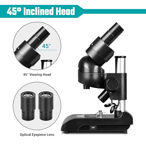 ESSLNB Mounted Binocular Stereo Microscope, Microscopes, Portable Biological Microscope with WF10x Eyepieces, 3X Objectives, 30X Magnification, LED Lighting - Image 5