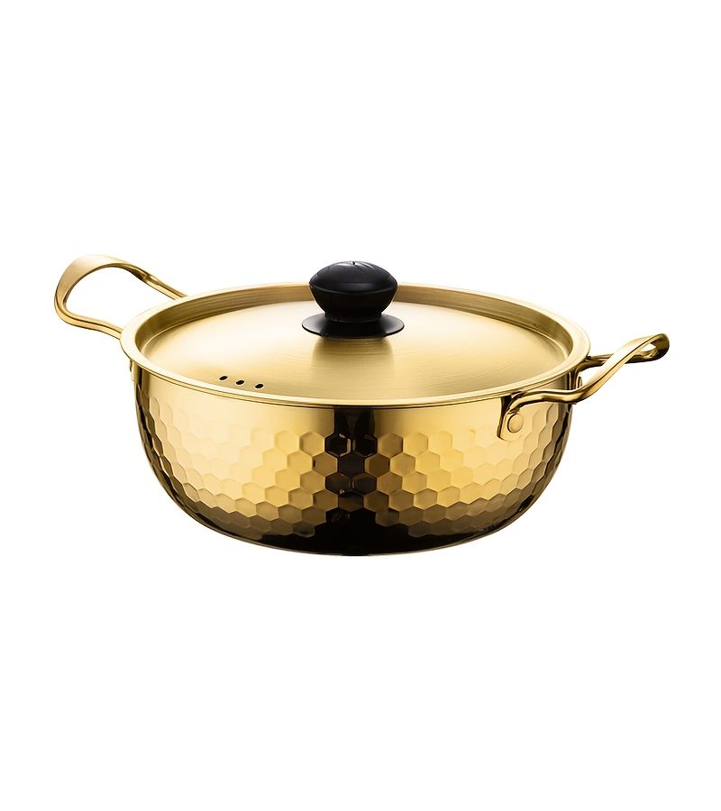 Golden Hammer Pattern Stainless Steel Soup Pot for Induction Gas Stove - Image 5