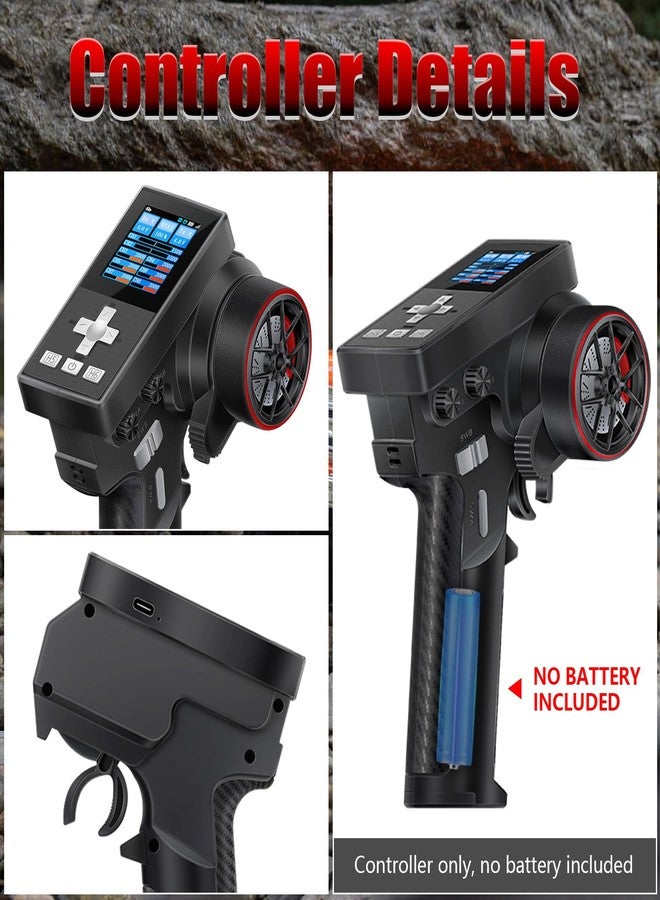 GOUP RC GOUPRC Racing RC Transmitter 8CH 2.4GHz & Receiver with 2204 2400KV Brushless Outrunner Transmission Motor & Uprade 30A Brushless Esc for SCX24 Axial 1/24 RC Car Crawler Car - Image 2