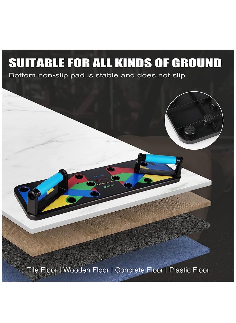 ELTRAZONE - Push Up Board 9 in 1 Home Workout Equipment Multi-Functional Pushup Bar System Fitness Floor Chest Muscle Exercise Professional Equipment Burn Fat Strength Training Arm - Image 1