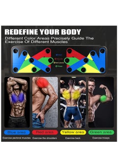 ELTRAZONE Push Up Board 9 in 1 Home Workout Equipment Multi-Functional Pushup Bar System Fitness Floor Chest Muscle Exercise Professional Equipment Burn Fat Strength Training Arm  - Image 4