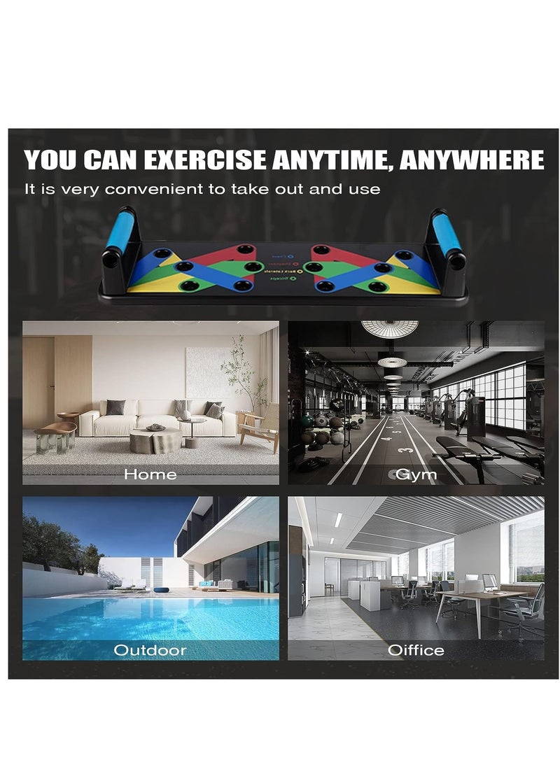 ELTRAZONE - Push Up Board 9 in 1 Home Workout Equipment Multi-Functional Pushup Bar System Fitness Floor Chest Muscle Exercise Professional Equipment Burn Fat Strength Training Arm - Image 1