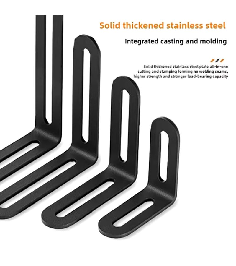 Stainless Steel Adjustable Angle Code Long Hole Activity 90 Degree Right Angle Furniture Fixer L Shaped Shelf Bracket Connector Model SV7 - Image 4