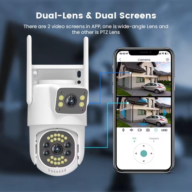 Mayumi MAYUMI WeatherproofIP66 2 Way Talk Motion Detect Supports SD Card Up to 256 GB Color Night Vision 4G5G SIM 55MP Dual LensScreen Pan Tilt Zoom CCTV Outdoor Camera  - Image 5