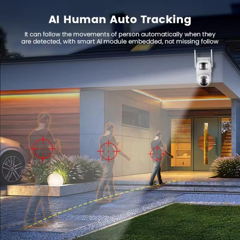 Mayumi MAYUMI WeatherproofIP66 2 Way Talk Motion Detect Supports SD Card Up to 256 GB Color Night Vision 4G5G SIM 55MP Dual LensScreen Pan Tilt Zoom CCTV Outdoor Camera  - Image 4