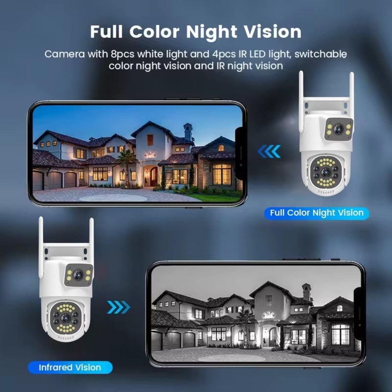 Mayumi MAYUMI WeatherproofIP66 2 Way Talk Motion Detect Supports SD Card Up to 256 GB Color Night Vision 4G5G SIM 55MP Dual LensScreen Pan Tilt Zoom CCTV Outdoor Camera  - Image 3