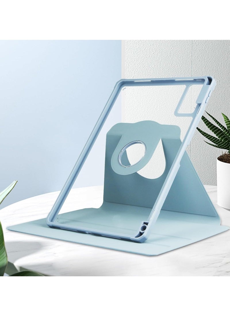 Case Suitable for Xiaomi Redmi Pad Se 11 Inch 2023 Release, Acrylic Can Rotate 360 ° Full Package Bracket Transparent Shell (Blue) - Image 2