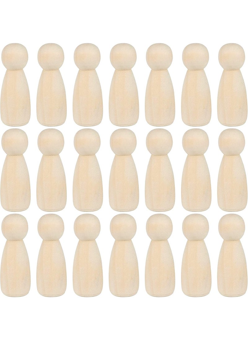 JAPCHET JAPCHET 50 Pack 312 Inch Large Wooden Peg Dolls Unfinished Wooden Jumbo Peg People Wood Doll Bodies Figures for Painting DIY Art Craft Projects Home Decor  - Image 1