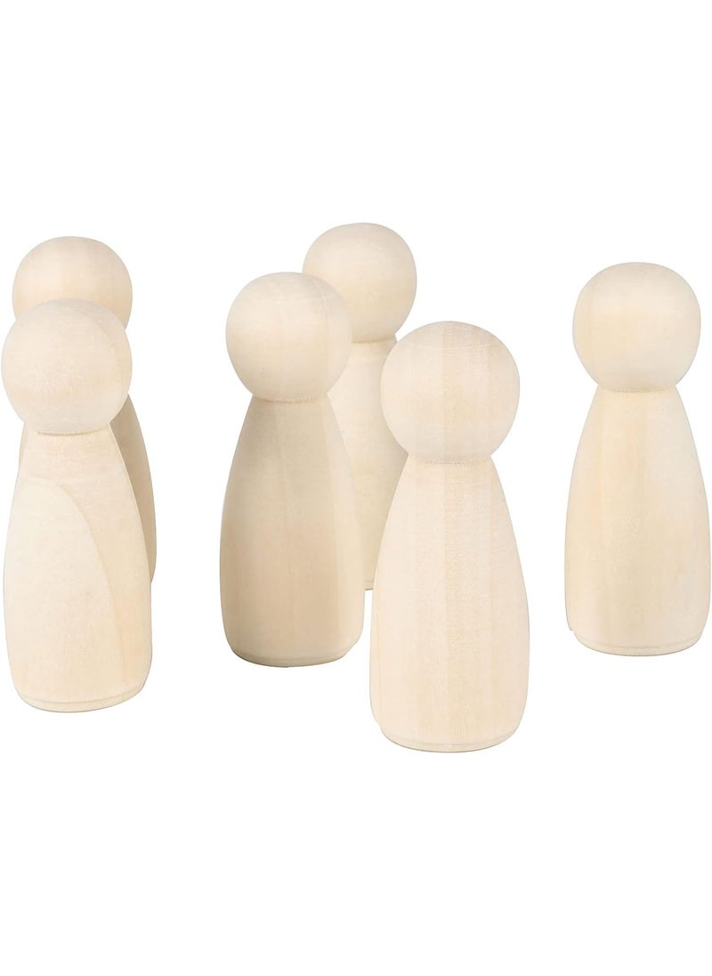 JAPCHET JAPCHET 50 Pack 312 Inch Large Wooden Peg Dolls Unfinished Wooden Jumbo Peg People Wood Doll Bodies Figures for Painting DIY Art Craft Projects Home Decor  - Image 4