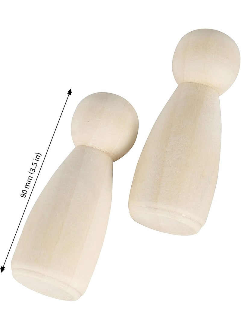 JAPCHET JAPCHET 50 Pack 312 Inch Large Wooden Peg Dolls Unfinished Wooden Jumbo Peg People Wood Doll Bodies Figures for Painting DIY Art Craft Projects Home Decor  - Image 2