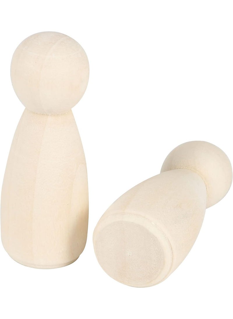 JAPCHET JAPCHET 50 Pack 312 Inch Large Wooden Peg Dolls Unfinished Wooden Jumbo Peg People Wood Doll Bodies Figures for Painting DIY Art Craft Projects Home Decor  - Image 3