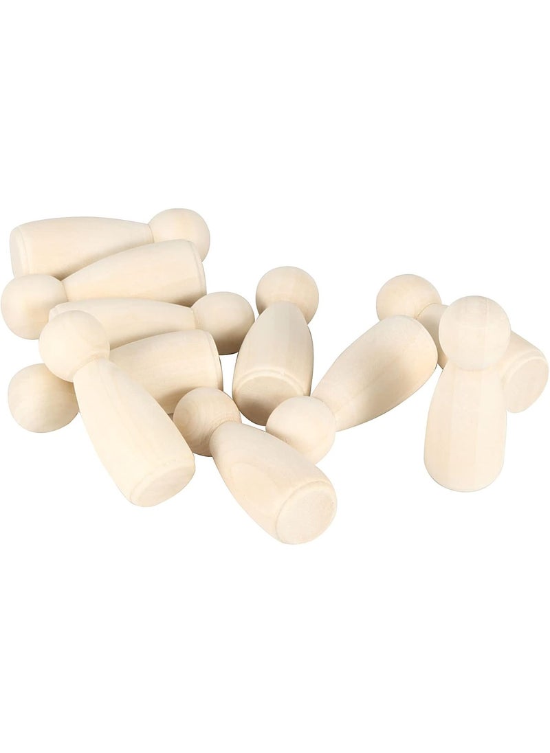 JAPCHET JAPCHET 50 Pack 312 Inch Large Wooden Peg Dolls Unfinished Wooden Jumbo Peg People Wood Doll Bodies Figures for Painting DIY Art Craft Projects Home Decor  - Image 5
