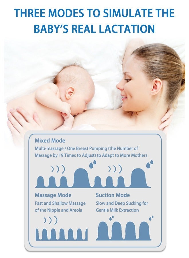 Arabest مضخة ثدي قابلة للارتداء، مضخة ثدي بدون استخدام اليدين، مضخة ثدي كهربائية مع 3 أوضاع، مضخة ثدي محمولة مع شاشة LCD بيضاء - Image 4