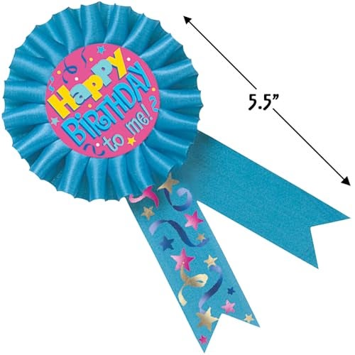 Amscan Stylish Multicolor "Happy Birthday to Me" Award Ribbon - 5.5" (1 Pc.) - Unique & Premium Quality Design - Perfect for Self-Gifting & Birthday Milestones - Image 4