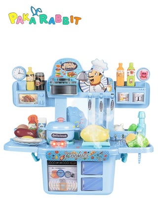 Kids kitchen playset, indoor/outdoor kitchenette, interactive play with lights, sounds and spray, made of durable plastic, includes 30 toy accessories, suitable for toddlers aged 3+ - pzsku/Z9CA4E0F491FFF8330257Z/45/1743045050/0a54d9b0-d61f-4ab9-a06d-0d5345d9e92b