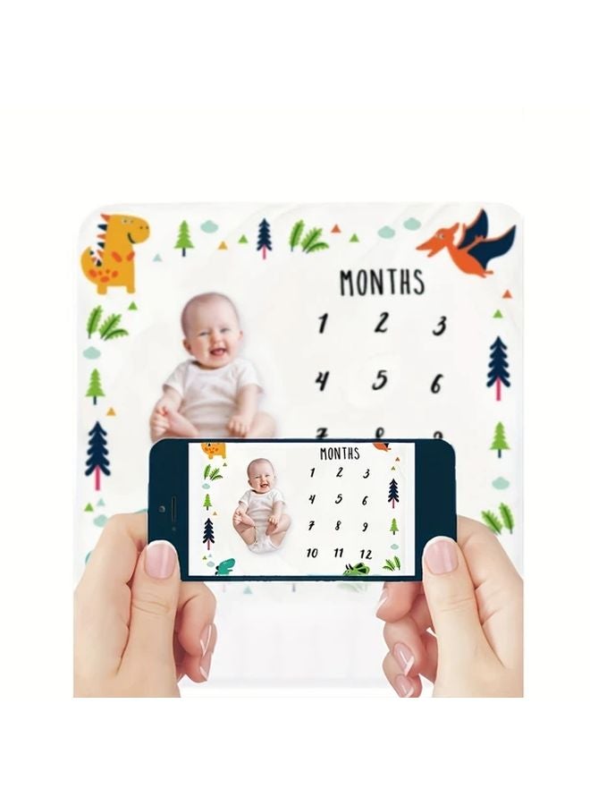 Mom And Dad Love Milestone Baby Blanket Soft Polyester Monthly Growth Photo Prop - Image 4