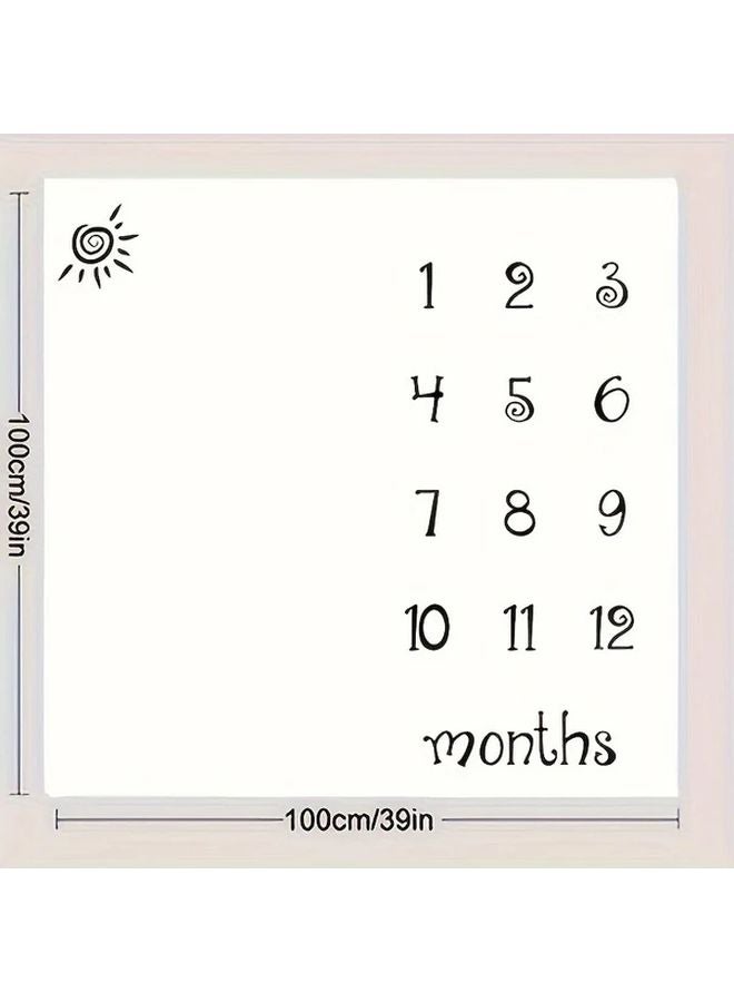 Mom And Dad Love Milestone Baby Blanket Soft Polyester Monthly Growth Photo Prop - Image 2