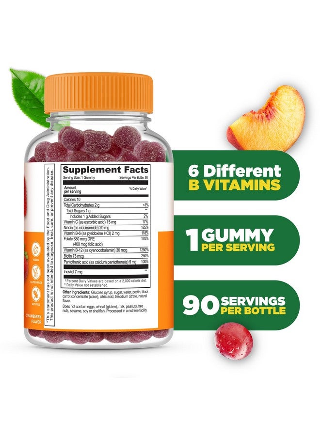 Lifeable Vitamin B Complex Gummies for Adults | with Vitamin C | Great Tasting Vitamin B Gummies | for Energy and Nerve System | Vegan B Complex Vitamins for Women, Men | 90 Gummies - Image 2