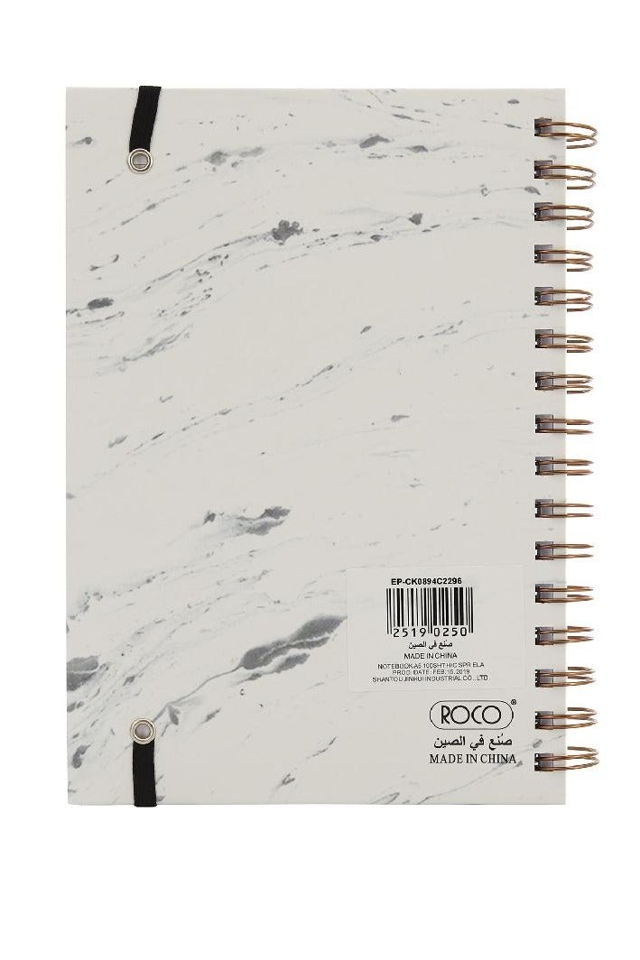 ROCO Notebook Marble | A5 | 100 Sheets | Lined | White - Image 1