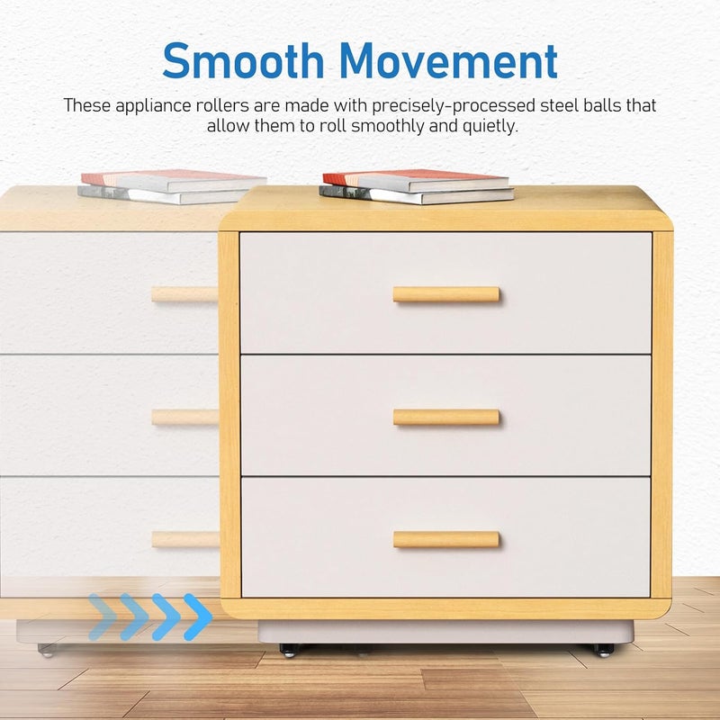 8Pcs Self Adhesive Swivel Caster Wheels Heavy Duty Non Marking for Furniture Storage Boxes - Image 3