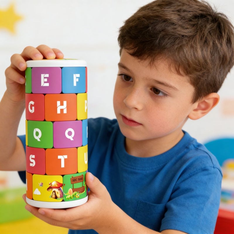 5 Level Brain Teaser 3D Thinking Number And Letter Puzzle Number Brain Development Science Education Toy 3D Rotating Letter Puzzle 1pc - Image 1