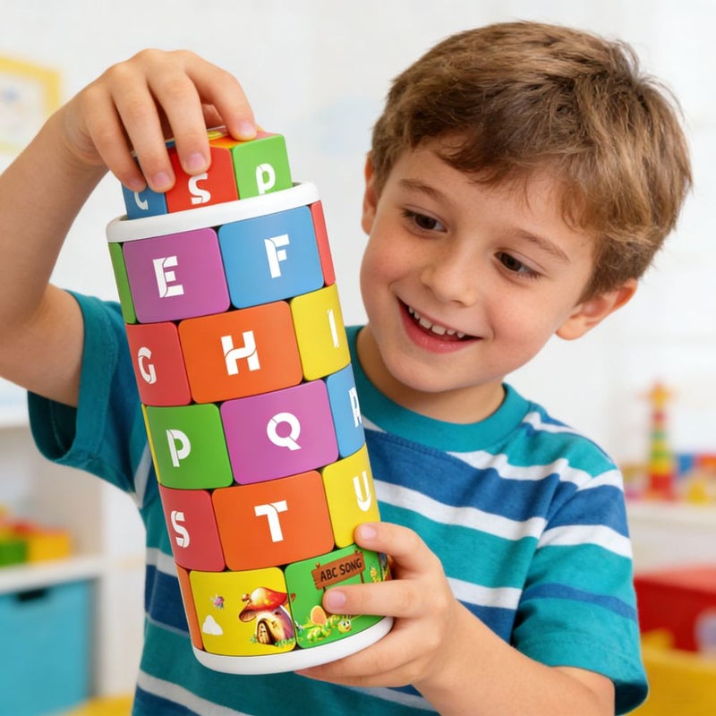 5 Level Brain Teaser 3D Thinking Number And Letter Puzzle Number Brain Development Science Education Toy 3D Rotating Letter Puzzle 1pc - Image 4