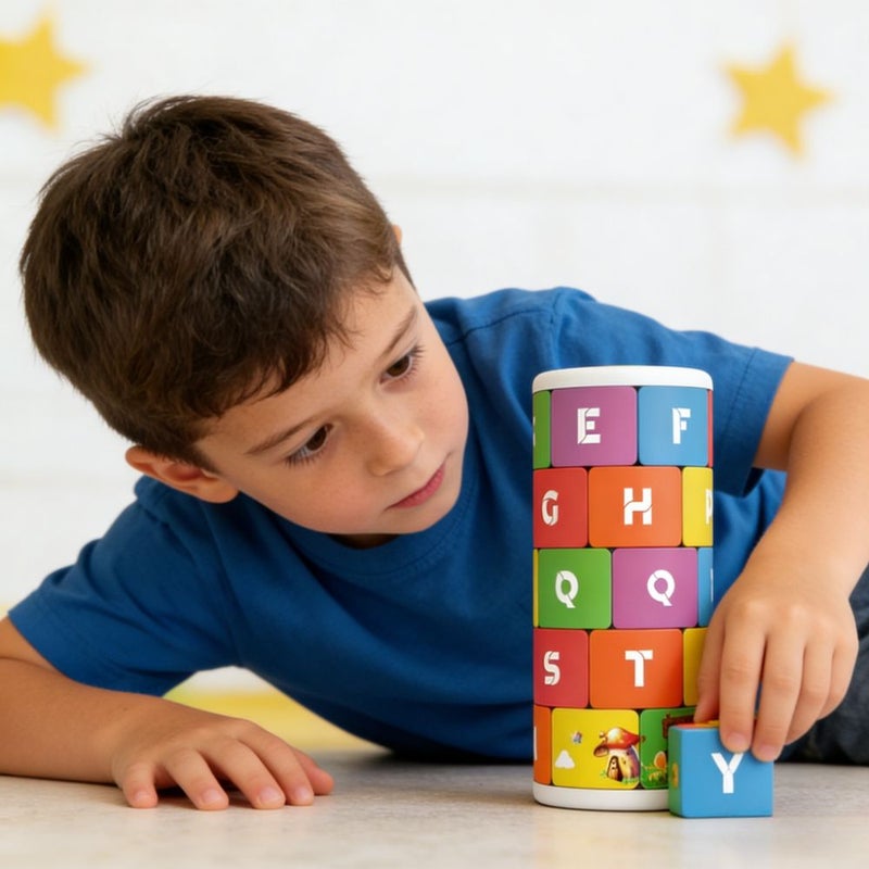 5 Level Brain Teaser 3D Thinking Number And Letter Puzzle Number Brain Development Science Education Toy 3D Rotating Letter Puzzle 1pc - Image 5