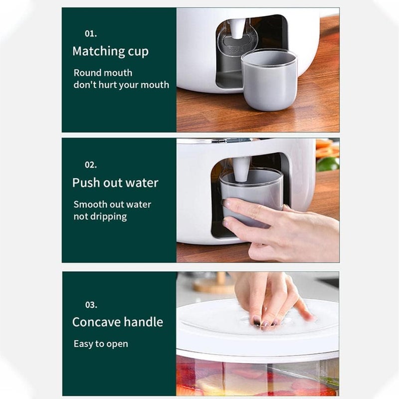 JUMIX 3 Grids Drinks Dispenser with Tap 360 Rotatable Beverage Dispenser Cold Kettle for Fridge Beverage Bucket Milk Juice Dispenser for Home Outdoor Picnic BBQ - Image 4