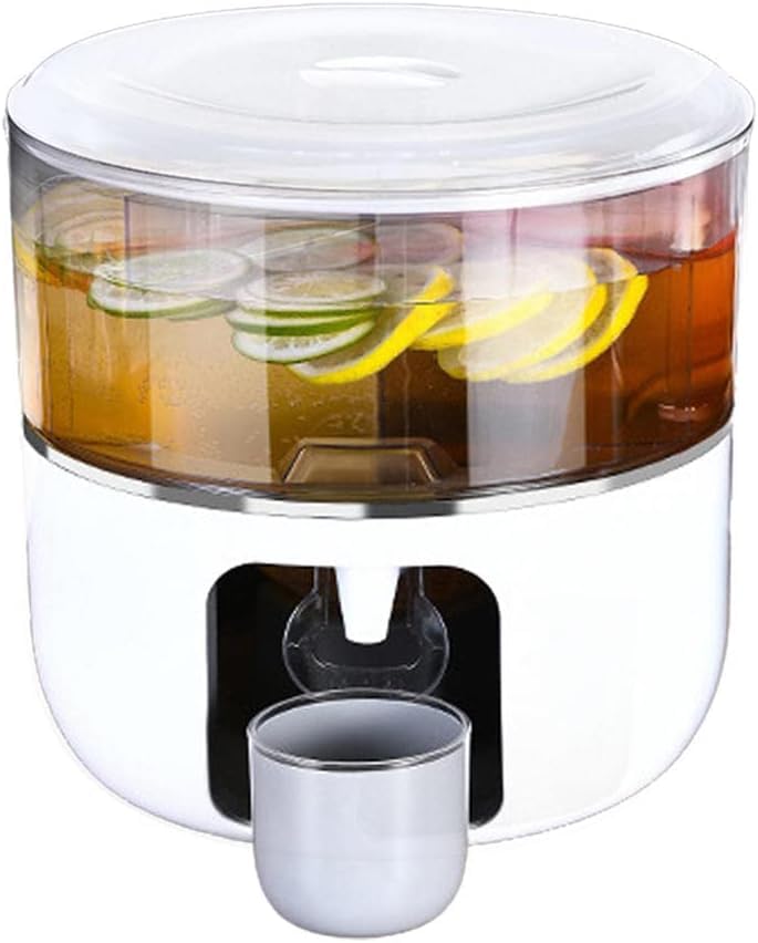 JUMIX 3 Grids Drinks Dispenser with Tap 360 Rotatable Beverage Dispenser Cold Kettle for Fridge Beverage Bucket Milk Juice Dispenser for Home Outdoor Picnic BBQ - Image 1