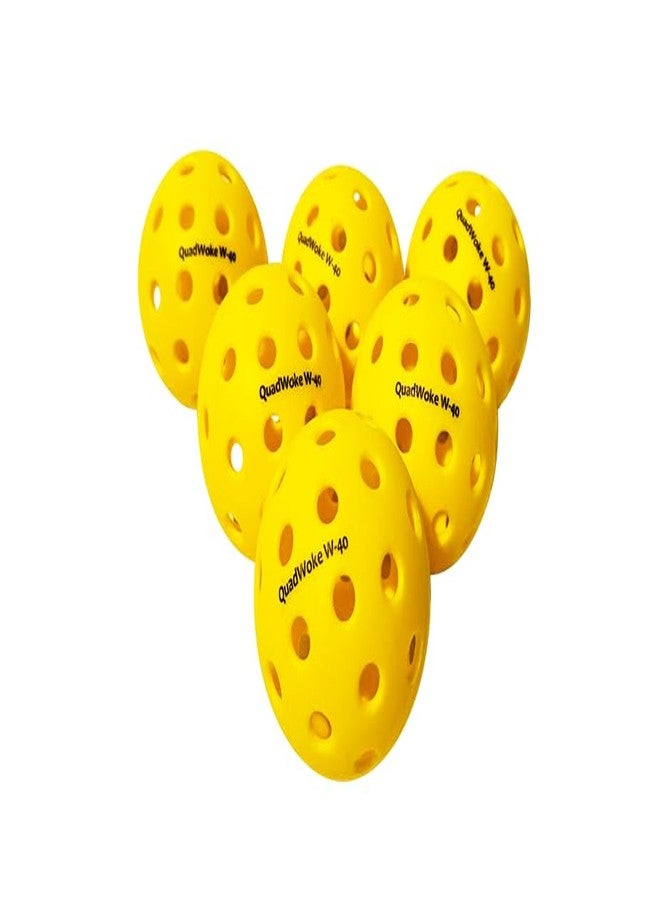Quadwoke W-40 Balls | 40 Holes Outdoor Pickleball | for Beginners - Image 1
