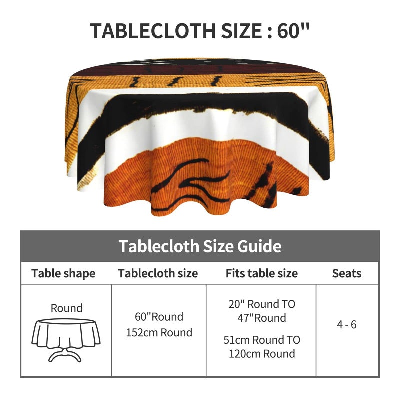 FREEHOTU African Tribe Kente Round Tablecloth Thicken Desk Cloth Washable Table Cover Table Cloth for Kitchen Daily Dinning Party Tabletop Decor 60 Inch - Image 4