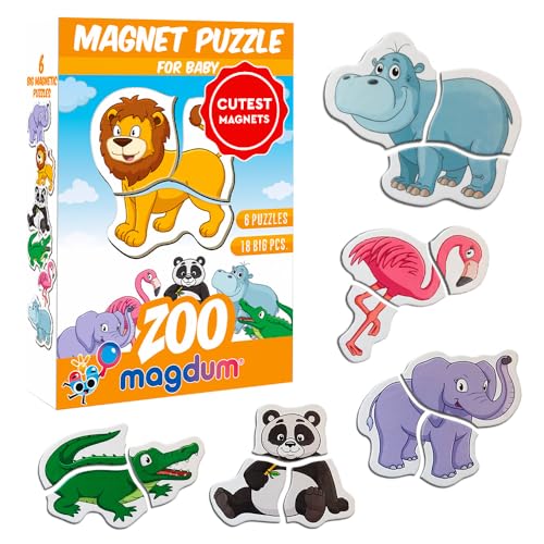 MAGDUM Zoo Magnetic Puzzles for Kids Ages 35  Toddler Puzzle  Travel Toys for Kids Ages 35  Magnetic Travel Games Baby Puzzle Kids Puzzle Toys  Puzzle for Preschooler Magnet Puzzles Games