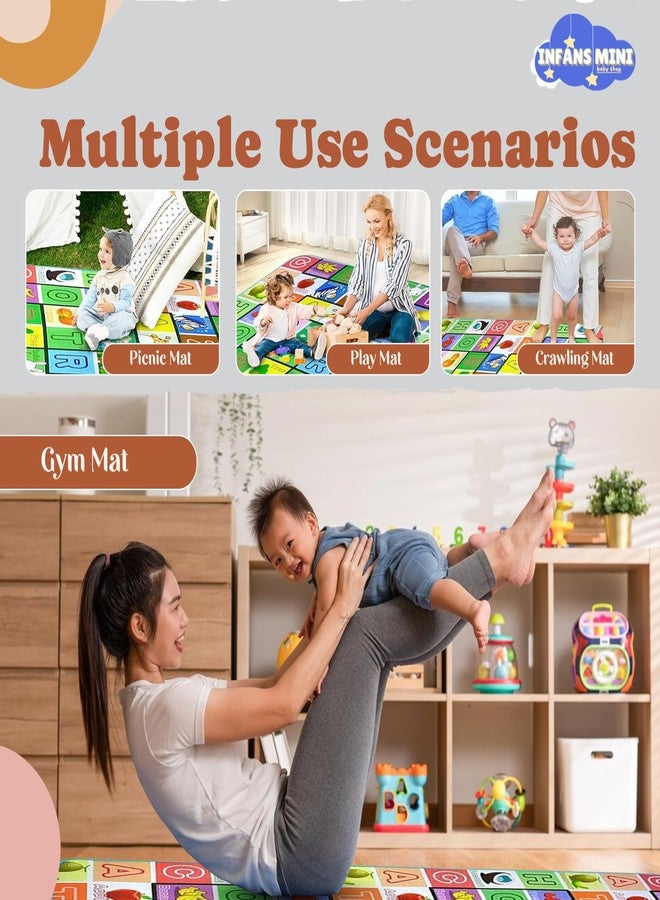 Infans Mini Waterproof Play Mat for Babies Double-Sided Foam Waterproof, Floor Mat with Drawing, 6x4 Ft 0.5 CM Thickness Animals Pattern Non-Slip Crawl Floor Mat (Green) - Image 5