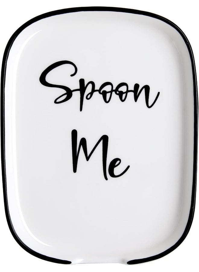 DAYYET Ceramic Spoon Rest for Stove Top, Large Spoon Holder, Spoon Rest for Kitchen Counter, White Coffee Spoon Rest, Heat-Resistant Cooking Utensil Rest, Modern Farmhouse Kitchen Décor  - Image 1