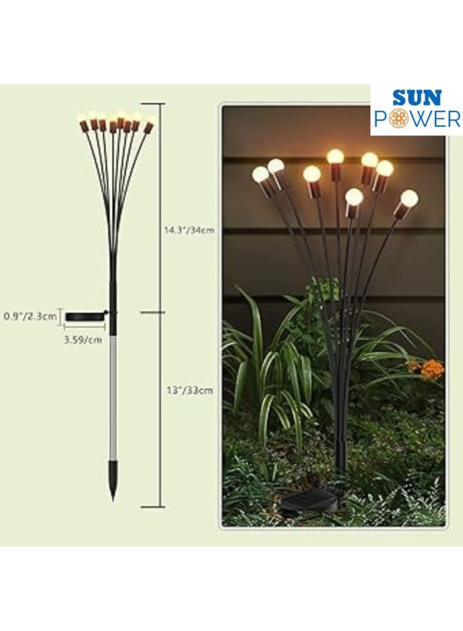 SUN POWER Firefly Solar Pathway Lights, Pack of 2 Outdoor Lighting Firefly Light LED, IP65 Waterproof Garden Art Fairy Lighting for Walkway, Yard, Patio, Walkway Decor, 8 LED - Image 3