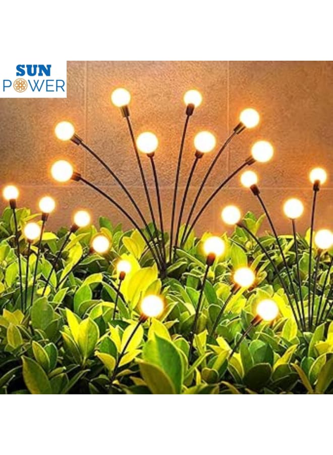 SUN POWER Firefly Solar Pathway Lights, Pack of 2 Outdoor Lighting Firefly Light LED, IP65 Waterproof Garden Art Fairy Lighting for Walkway, Yard, Patio, Walkway Decor, 8 LED - Image 2