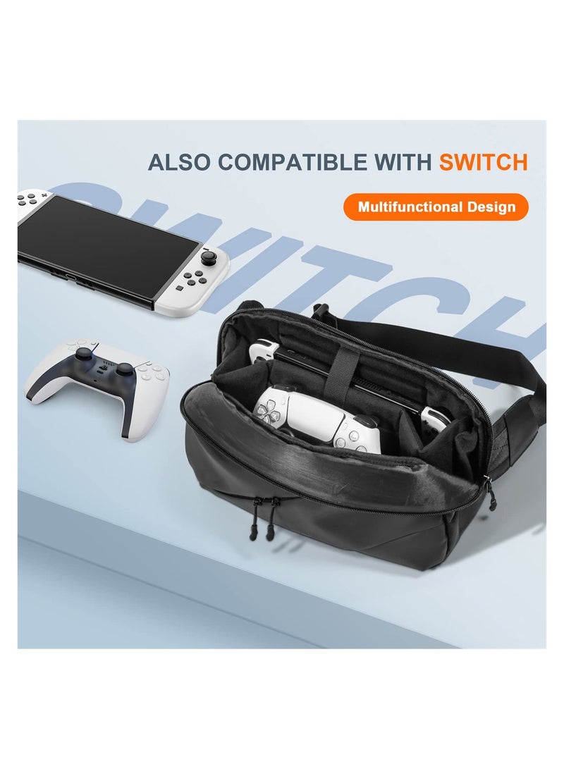 Travel Carrying Case for Steam Deck ASUS ROG Ally Handheld with Multi-Pockets Lightweight Storage Bag for Accessories - Image 5