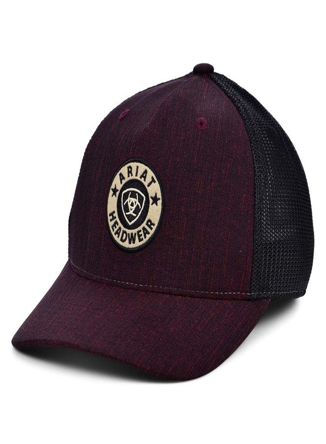 ARIAT Men's Round Shield Patch Cap Red OS - Image 1