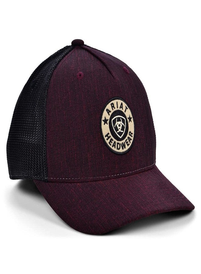 ARIAT Men's Round Shield Patch Cap Red OS - Image 2