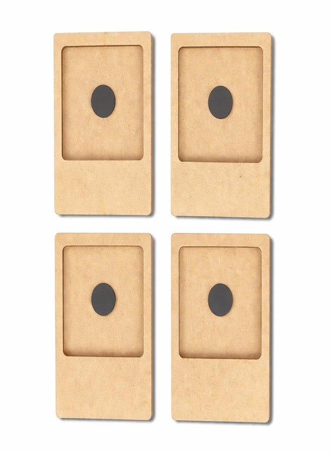 GreyArt MDF Rectangle Photo Frame Fridge Magnet Set of 4 | Mini Wooden Photo Frames with Strong Magnet for Refrigerator & Whiteboard | DIY Paintable Art & Craft Frames for Home Decor & Gifts | Outer Size 4 x 3 Inch | Photo Window 50 x 50 mm - Image 1
