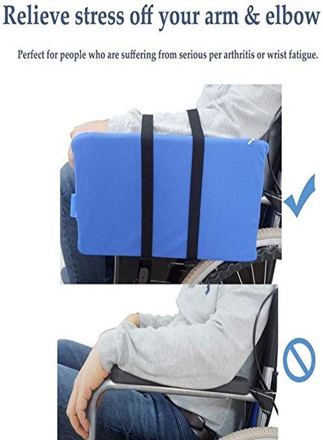 METRON- Wheelchair Armrest Pads Arm Through for Wheelchair Arm Pads Lateral Support Armrest Wheel Chair Parts Cushion Contoured Arm Support Elevator Rest Tray | Color Blue | Pack of 1 pc. - Image 3